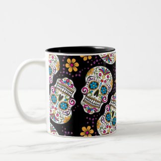 Taza Bicolor Sugar Skull Halloween Black