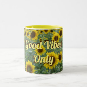 Taza Bicolor Sunflower Luminosos Buenos Viajes Sólo