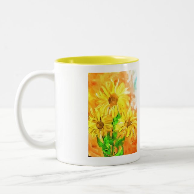 Taza Bicolor Sunflowers Coffee Mug (Izquierda)