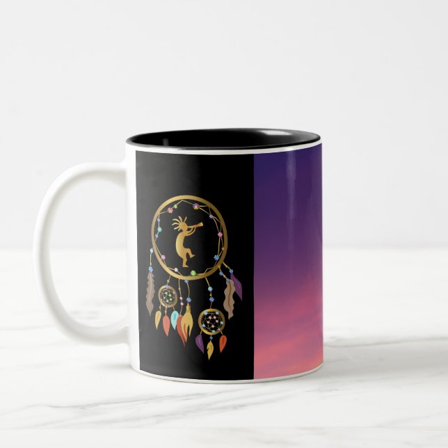 Taza Bicolor Sunset Kokopelli Dreamcatcher Mug (Izquierda)