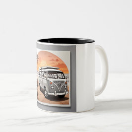 Taza Bicolor "Sunset Kombi Beach Mug - Coastal Adventure Cup"