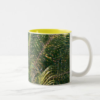 Taza Bicolor Sunset Lit Palm Fronds Tropical