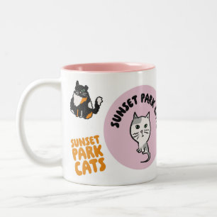 Taza Bicolor Sunset Park Cats Mug
