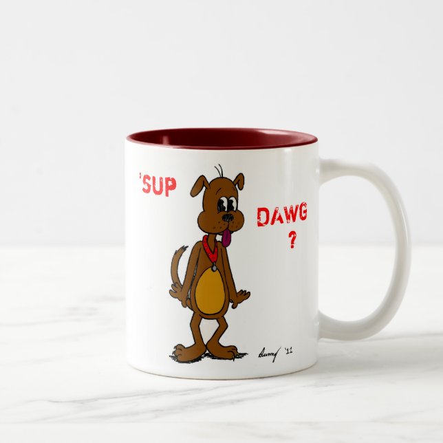 Taza Bicolor "¿SUP DAWG? Doggy Mug (Derecha)