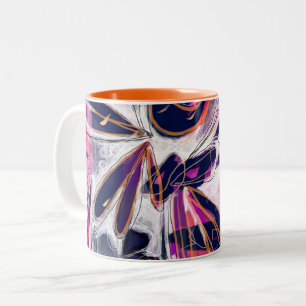 Taza Bicolor Super Dragonfly Abstract Mug