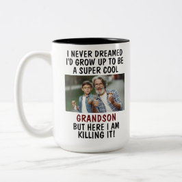 Taza Bicolor Super Guay Abuelo Matando Con Foto De Personalizad