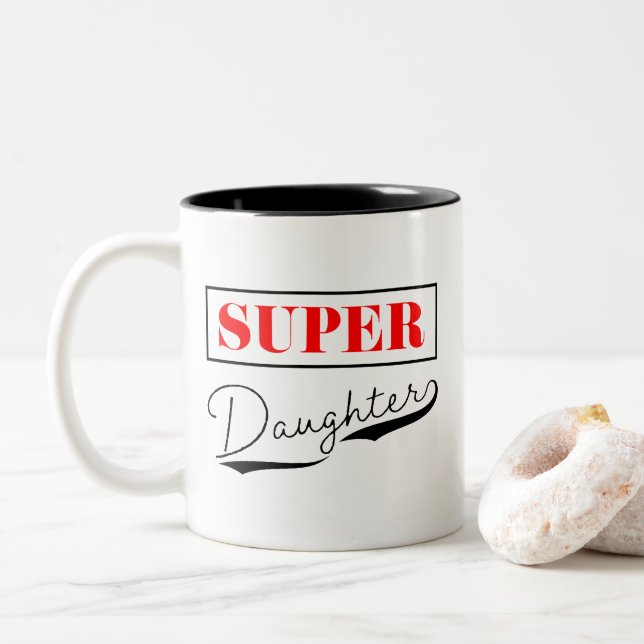 Taza Bicolor Súper hija (Con donut)