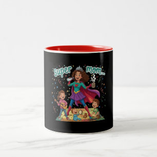 Taza Bicolor Super Mamá Heroe - Celebración del Día de la Madre
