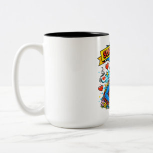 Taza Bicolor Super Mamá: La Superheroína Floral
