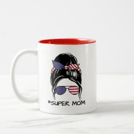 Taza Bicolor Super Mom Coffee Mug