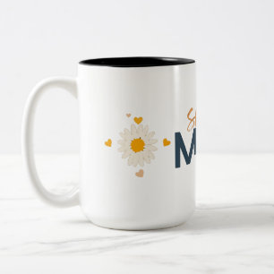 Taza Bicolor Super MOM de flores