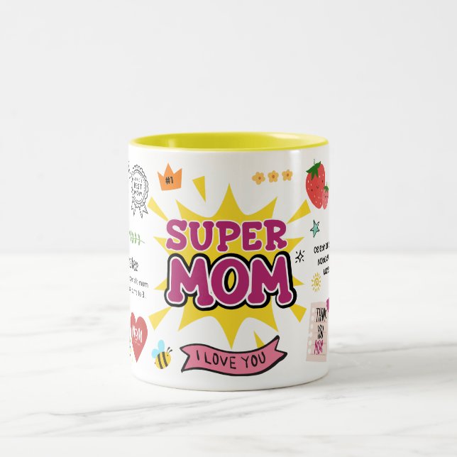 Taza Bicolor Super Mom Mug (Centro)