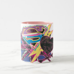Taza Bicolor Supergirl Flag and Crossbones