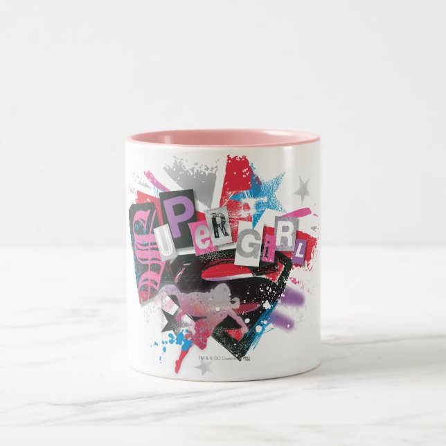 Taza Bicolor Supergirl Grunge Design (Centro)