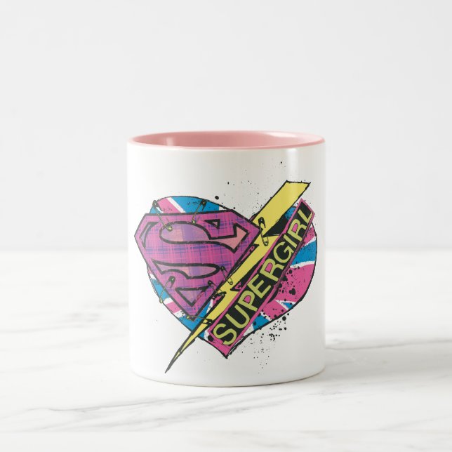 Taza Bicolor Supergirl Heart and Bolt (Centro)
