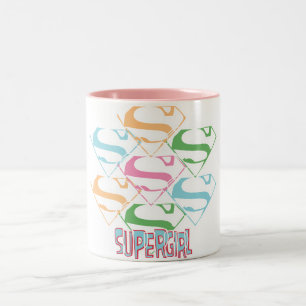 Taza Bicolor Supergirl Pastel Logo Collage