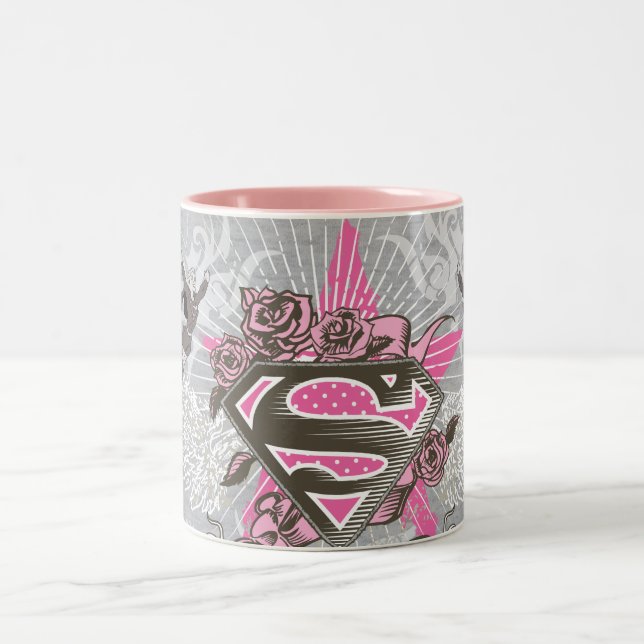Taza Bicolor Supergirl Star and Roses (Centro)