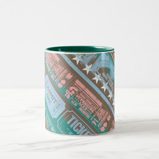 Taza Bicolor Supergirl Ticket Pattern Blue (Centro)