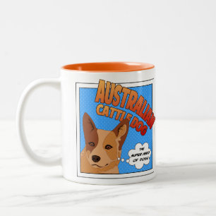 Taza Bicolor Superhéroe australiano del perro del ganado