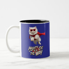 Taza Bicolor Superhéroe de gato persa