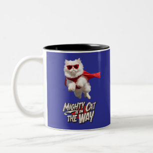 Taza Bicolor Superhéroe de gato persa
