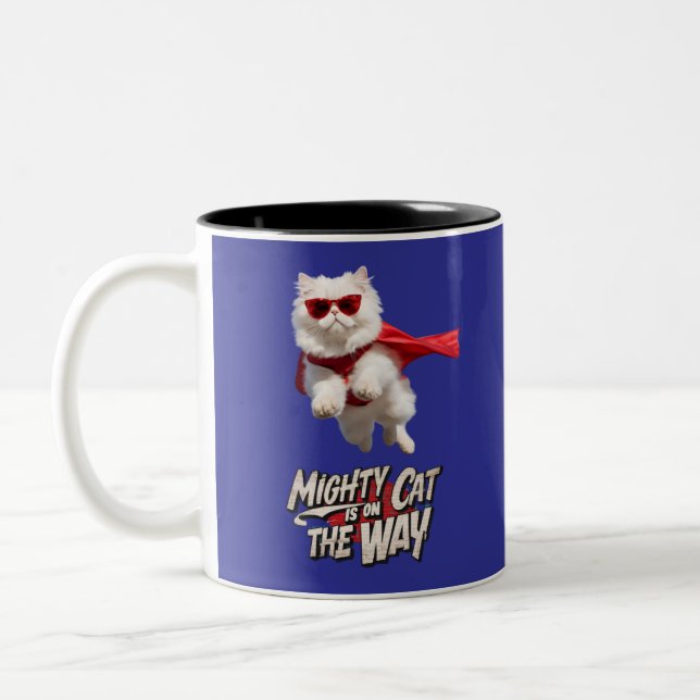 Taza Bicolor Superhéroe de gato persa (Izquierda)
