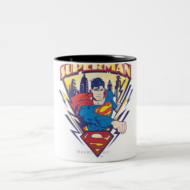 Taza Bicolor Supermán con electricidad (Centro)
