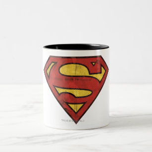 Taza Bicolor Superman S-Shield   Logotipo Grunge