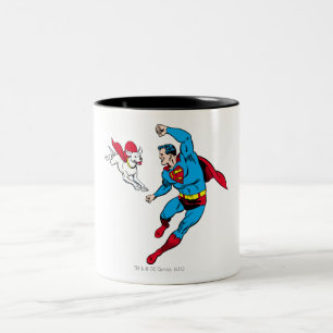 Taza Bicolor Superman y Krypto 2