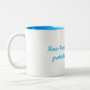 Taza Bicolor superviviente de narc libre paz protección curació