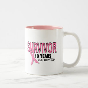 Taza Bicolor SUPERVIVIENTE del CÁNCER de PECHO 10 años y