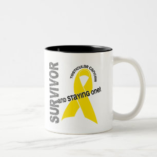 Taza Bicolor Superviviente del cáncer testicular