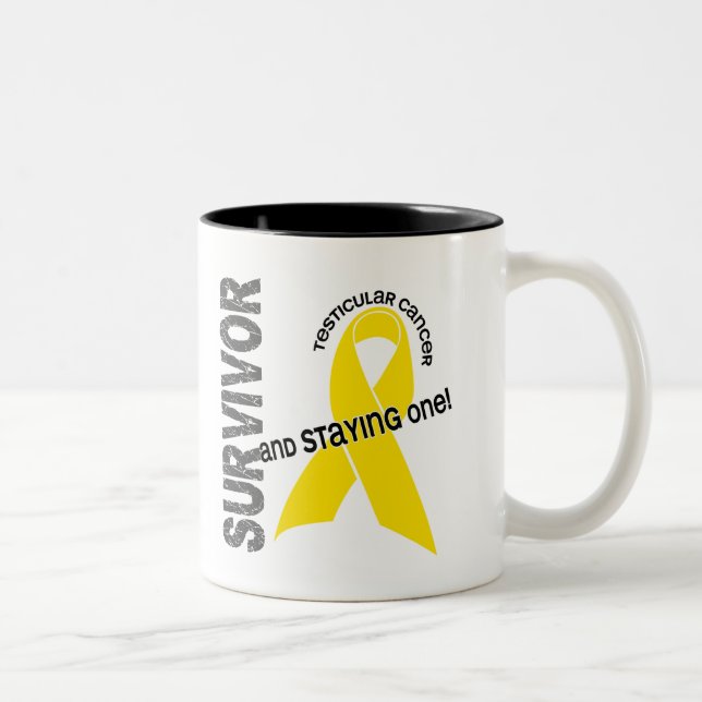 Taza Bicolor Superviviente del cáncer testicular (Derecha)