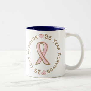 Taza Bicolor Superviviente rosado del cáncer de pecho de la