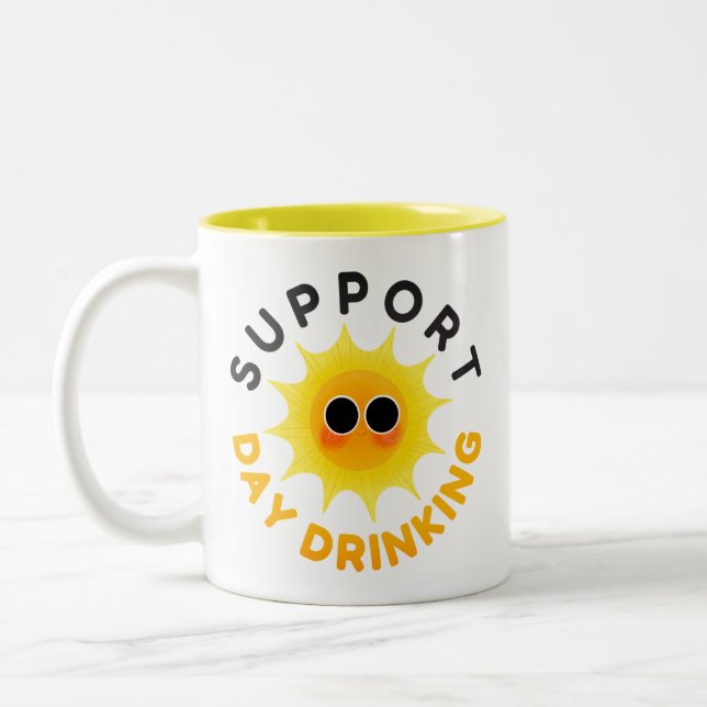 Taza Bicolor Support Day Drinking Funny Sunshine Mug (Izquierda)