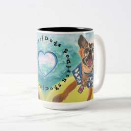 Taza Bicolor Surf Dogs