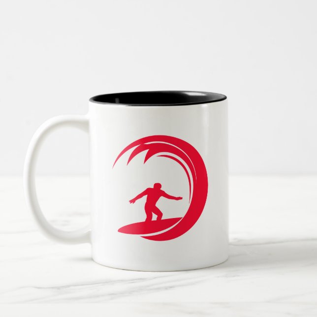 Taza Bicolor Surf rojo escarlata (Izquierda)