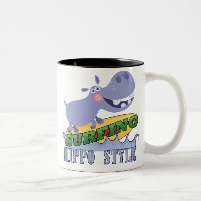 Taza Bicolor Surfer Hippopótamo (Derecha)