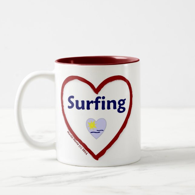 Taza Bicolor Surfing Amor (Izquierda)