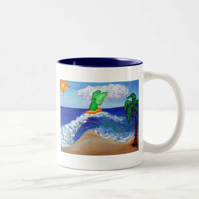 Taza Bicolor Surfing Angel Raphael Mug (Derecha)