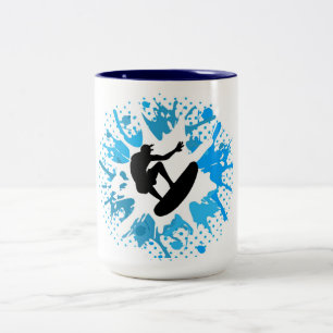 Taza Bicolor Surfista de Grunge