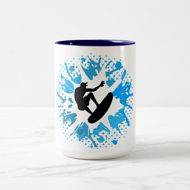 Taza Bicolor Surfista de Grunge (Centro)