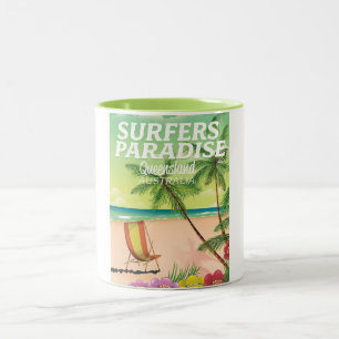 Taza Bicolor Surfistas de Queensland Australia