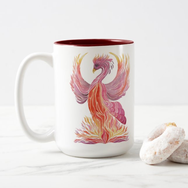 Taza Bicolor Surge Fénix (Con donut)