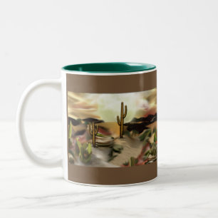 Taza Bicolor Surgimiento del desierto del suroeste del arte abs