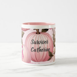 Taza Bicolor Survivor Halloween de calabaza rosa