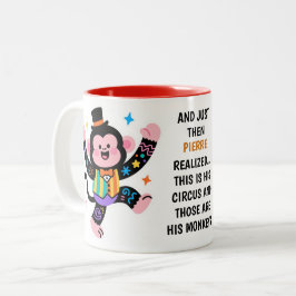 Taza Bicolor (Sus) Monos de Circo Personalizados Divertidos