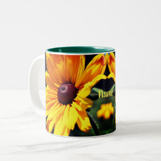 Taza Bicolor Susan Flower personalizada con ojos negros