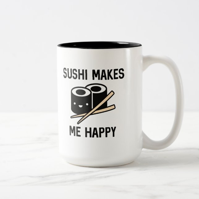 Taza Bicolor Sushi me hace feliz (Derecha)