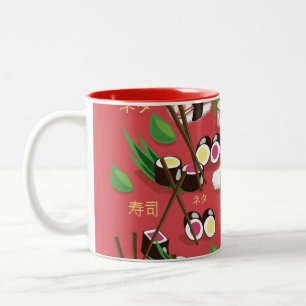 Taza Bicolor Sushi Rojo